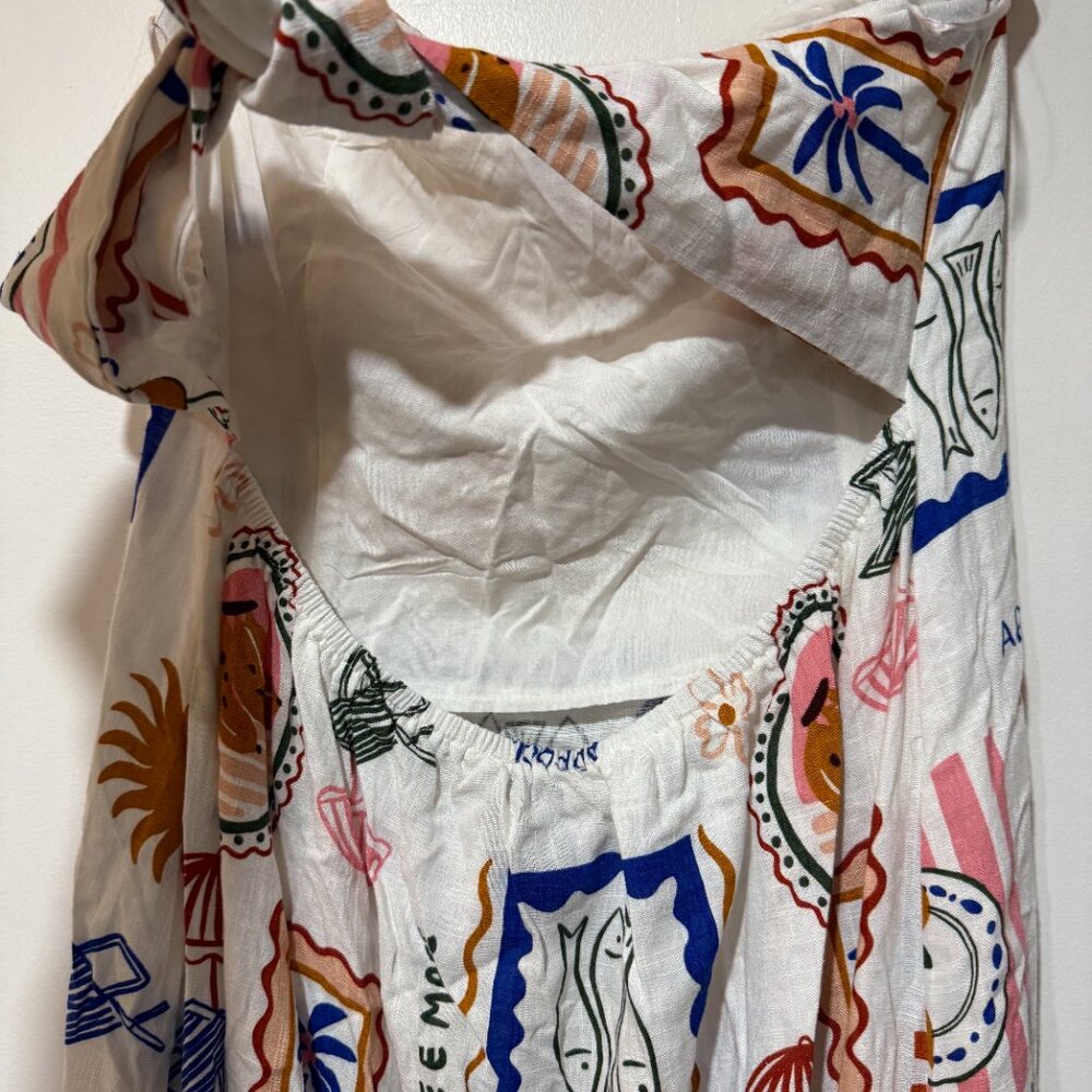 🏷 *NWT*  ✨🍋 Paper Heart Amalfi Print Tie-Waist Maxi Dress 🍹✨ Paper Heart - Picture 7 of 9